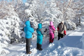 天狗岳からの下山中の休憩2