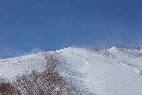 舞い上がる雪