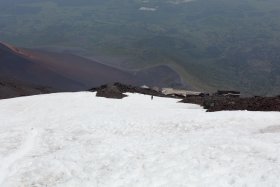 八合目まで雪渓下り