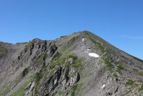 赤石岳を振り返って