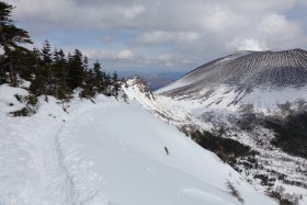 近づく浅間山