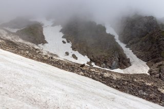 大雪渓の途中